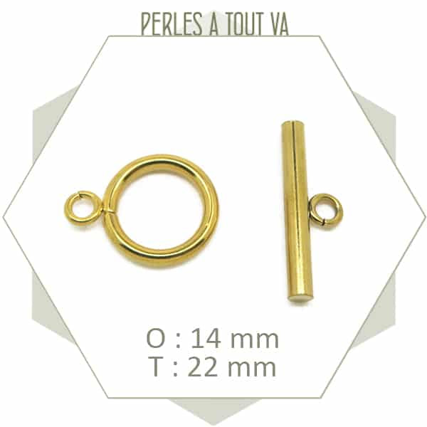 Vente fermoir toggle acier doré