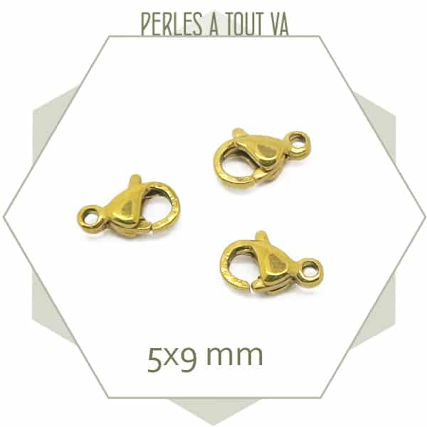 achat fermoir mousquetons doré en gros