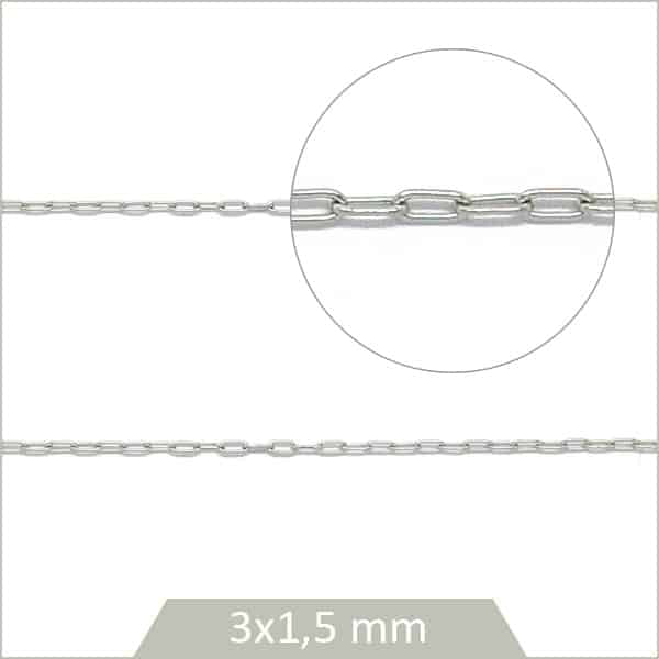 Vente chaine trombone acier au mètre