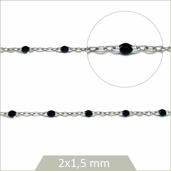 chaine perlée acier pour bijoux