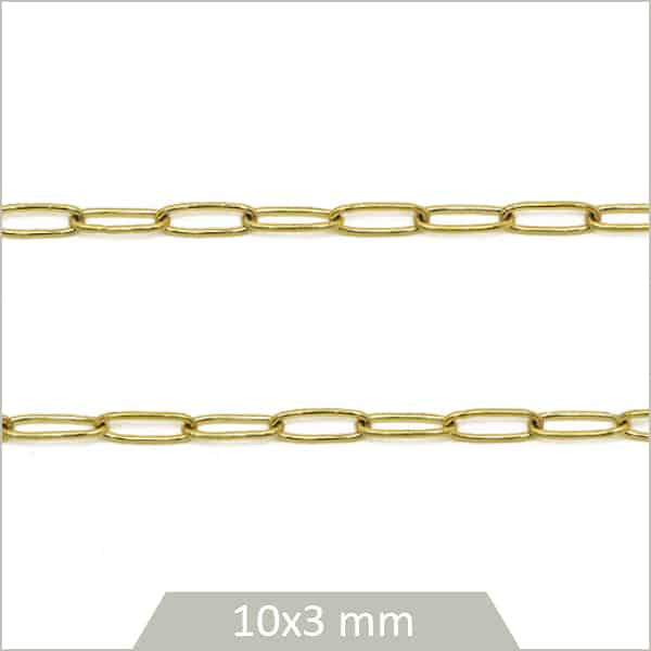 Chaine trombone acier inox dore