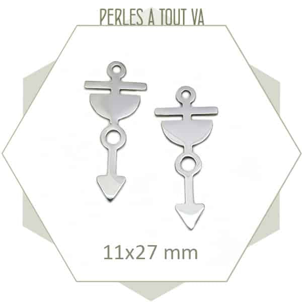 Breloques flèche pour bijoux en acier
