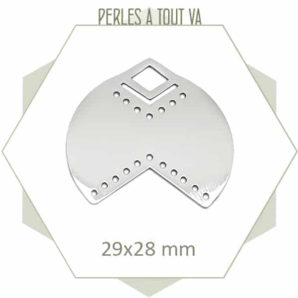 Connecteur pour tissage de bijoux en acier brillant
