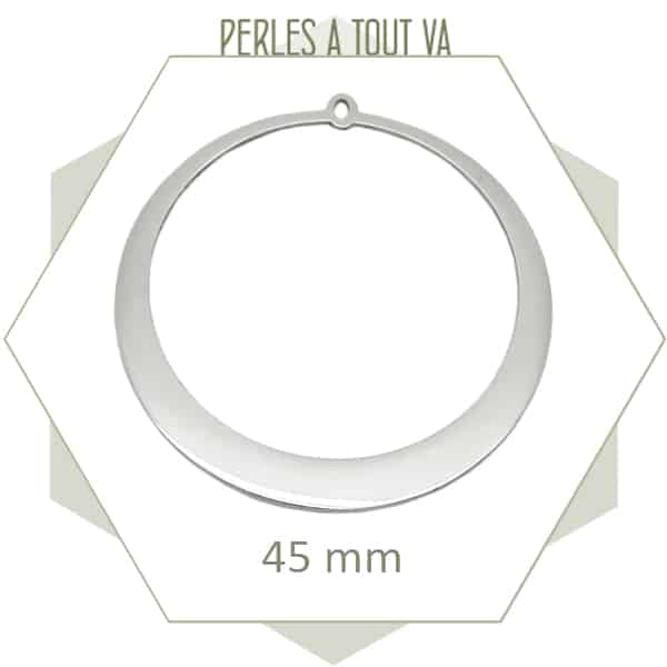 Grand pendentif créole acier pour bijoux