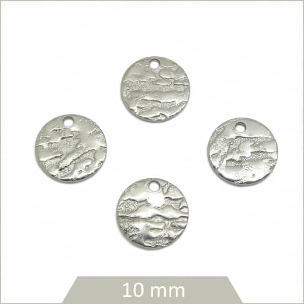 Vente pendentif rond acier martelé
