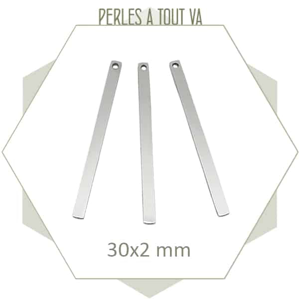 breloque batonnet acier miroir