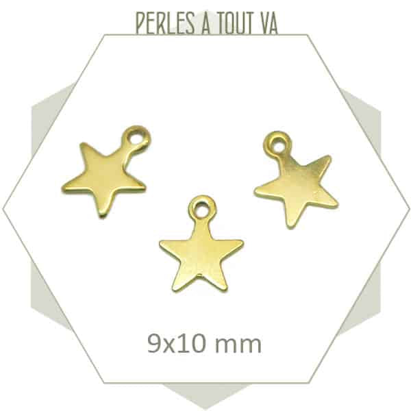 Pendentif étoile acier doré