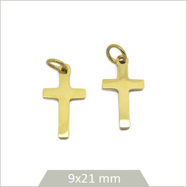 Fournisseur pendentif croix acier doré