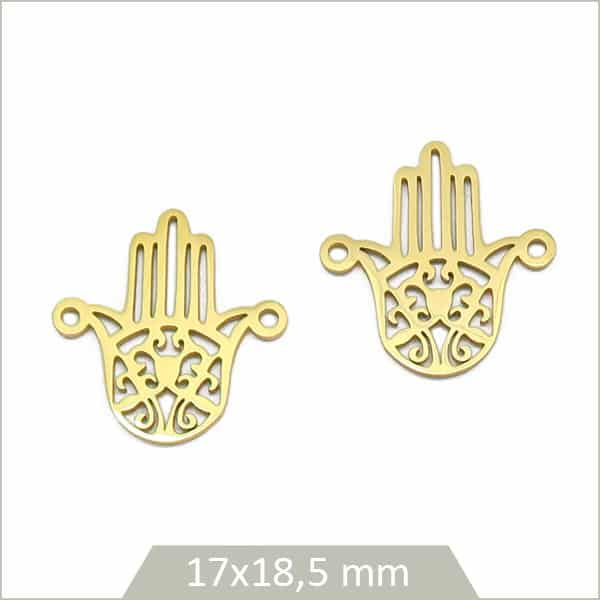 pendentif main acier doré pour bijoux