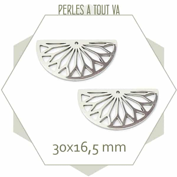 breloque demi cercle argent