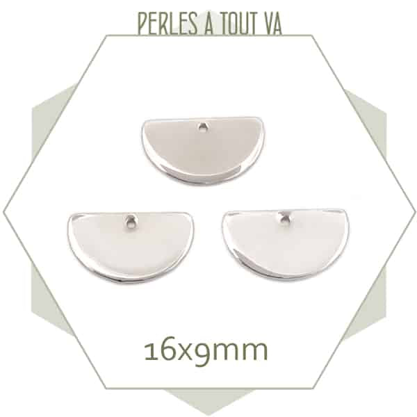 vente breloque demi cercle argent