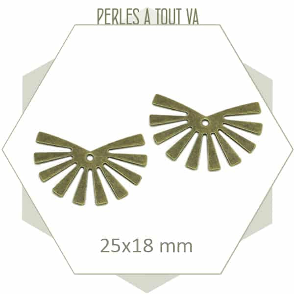 breloque soleil levant bronze