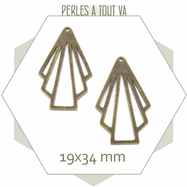 breloque éventails bronze