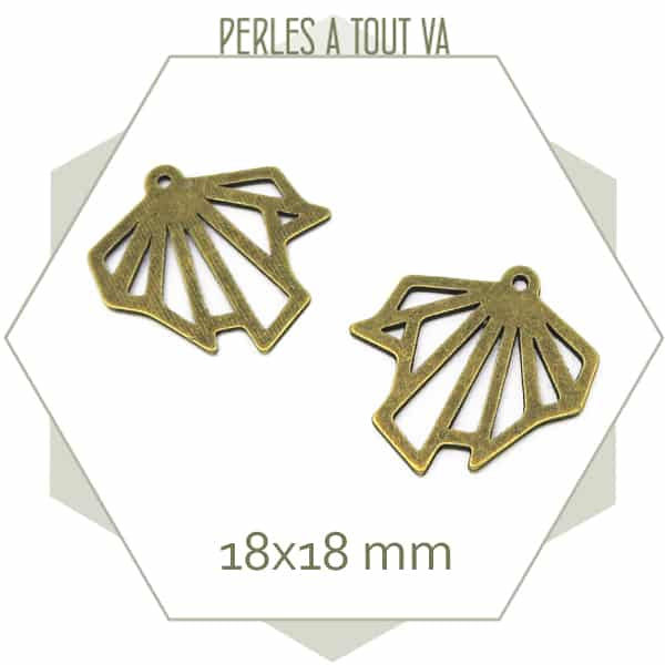 Breloque feuilles brisees bronze