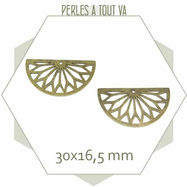 Vente breloque demi lune bronze