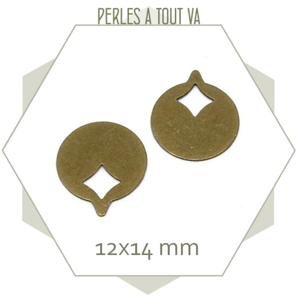 8 breloques rondes vénus couleur bronze