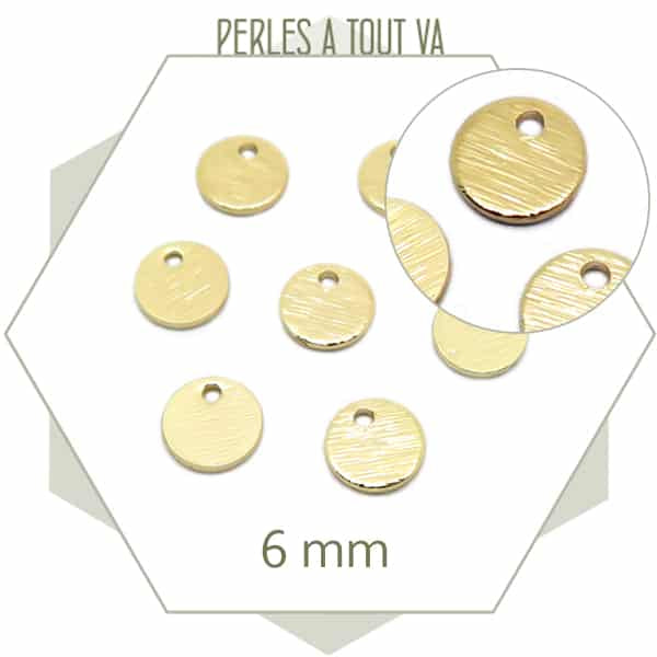 petit pendentif rond texturé pour bijoux