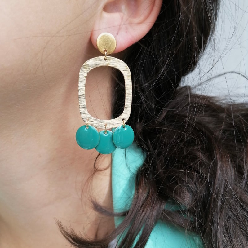 boucles d'oreilles dorées laiton brut
