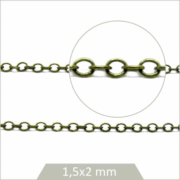 Chaine maillon ovale bronze