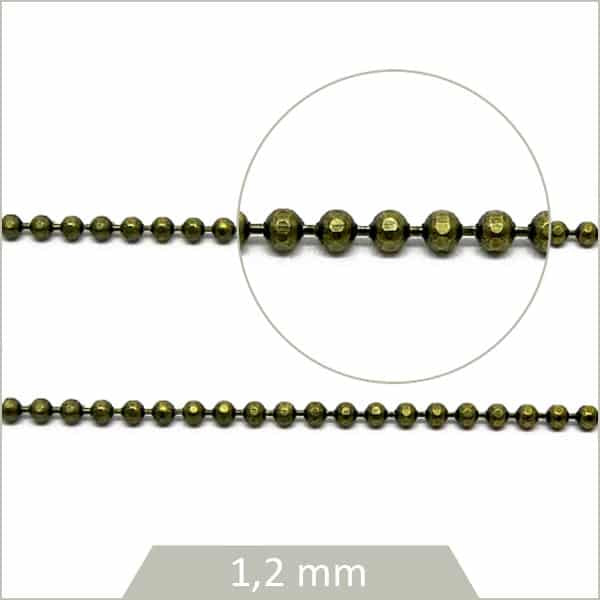 Vente de chaine billes à facettes couleur bronze