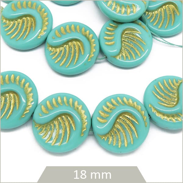 Fournisseur perles tchèque fossile turquoise