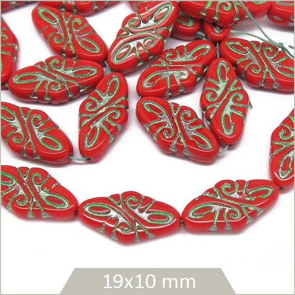 Boutique perles tchèque en verre rouge