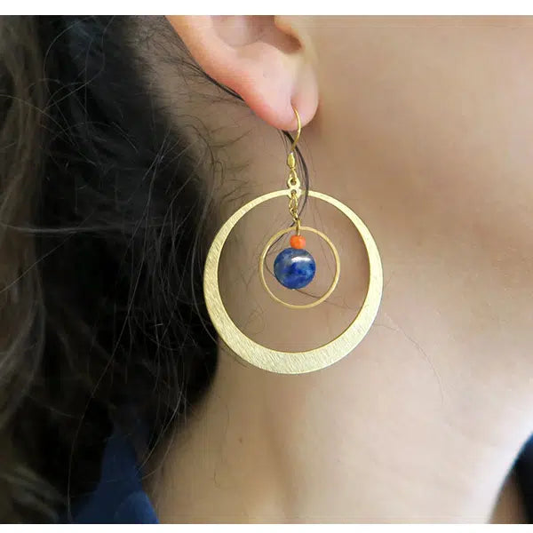 DIY Créoles lapis lazuli