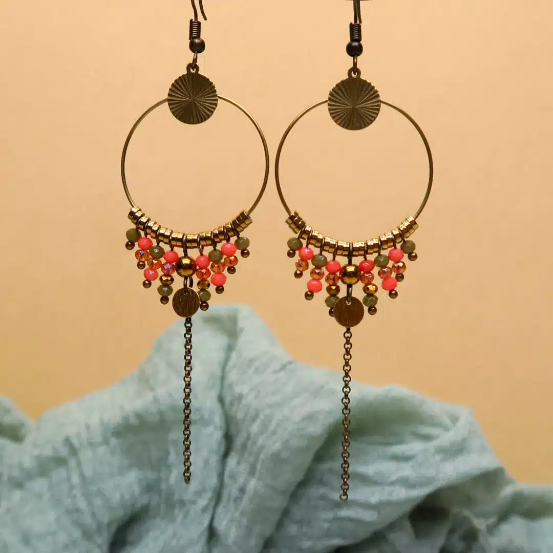 DIY création boucles d'oreilles créole et perles