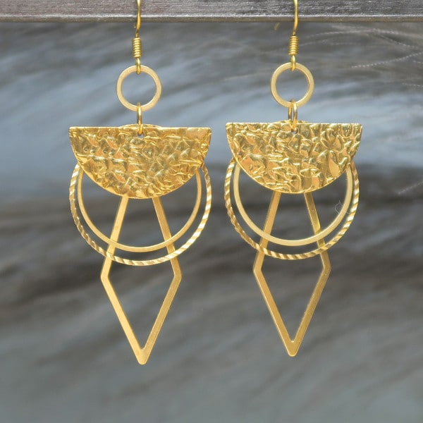 DIY boucles d'oreilles couleur or