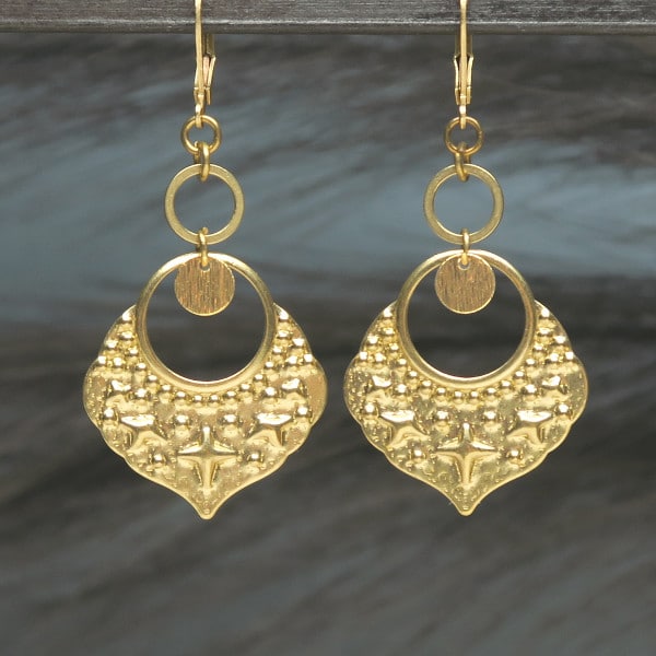 Création DIY boucles d'oreilles laiton