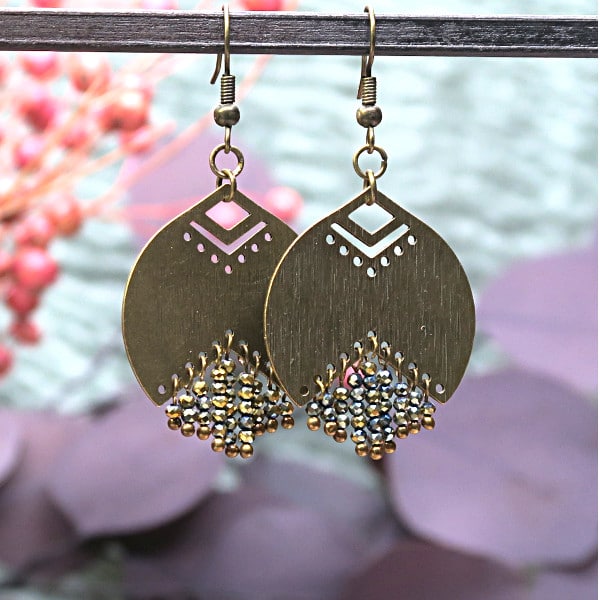 DIY création boucles d'oreilles bronze