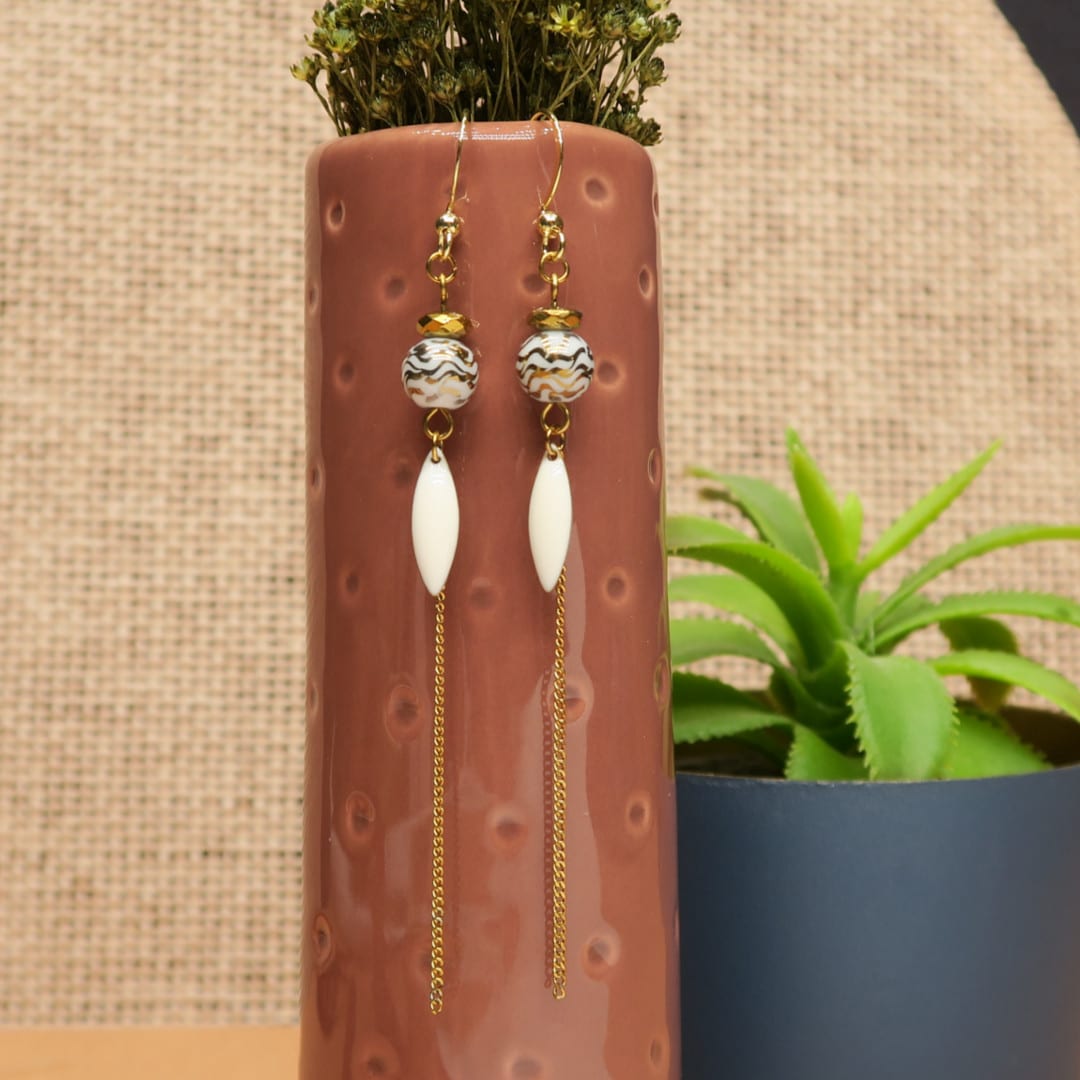 DIY boucles zébrées or