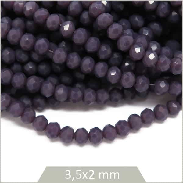 Lot De 1200 Perles Anciennes En Verre Violet - Facettes Creuses Triangulaires, Occasion