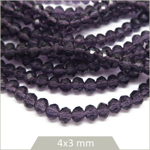 Création bijoux perles donut violet transparent