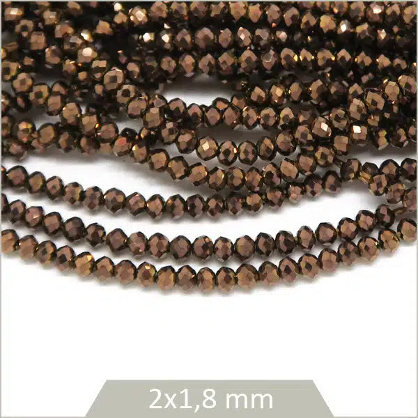 Perles donut marron brillant
