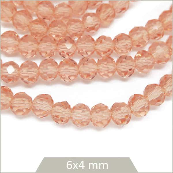 Vente perles verre saumon transparent