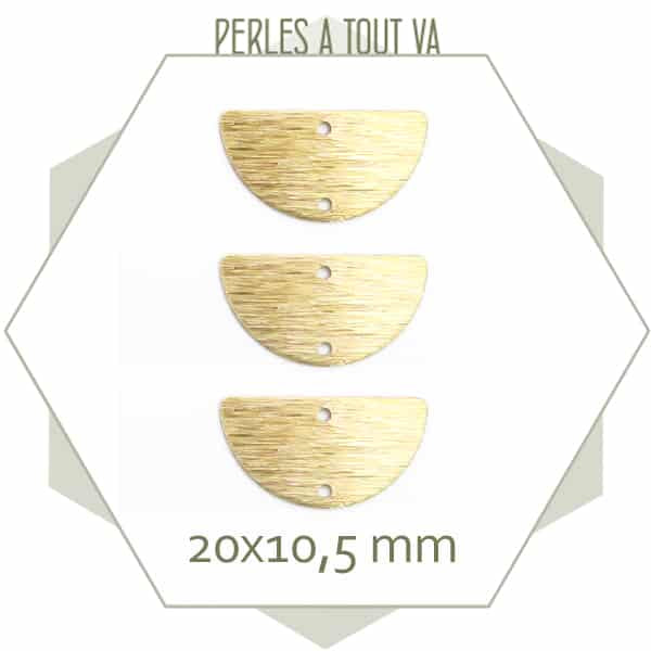 connecteur demi cercle doré texturé