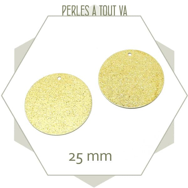 breloque cercle laiton texturé