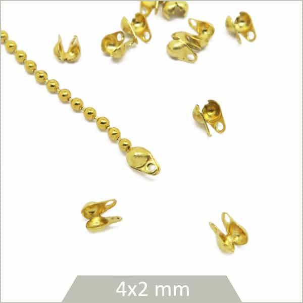 Grossiste embouts chaine bille laiton brut