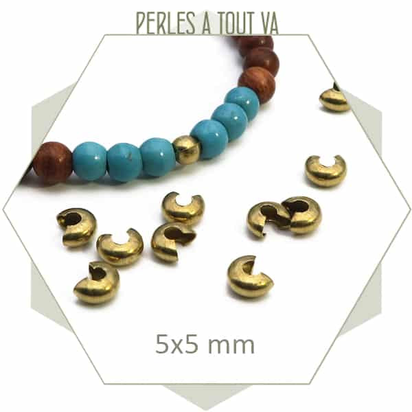 48 perles cache-nœud en laiton brutpour la création de bijoux