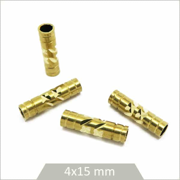 Perles cache noeud tube doré