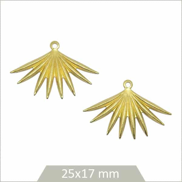 breloque feuille de palmier doré