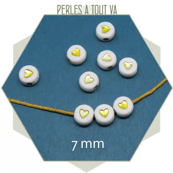 fournisseur perles coeur dorés