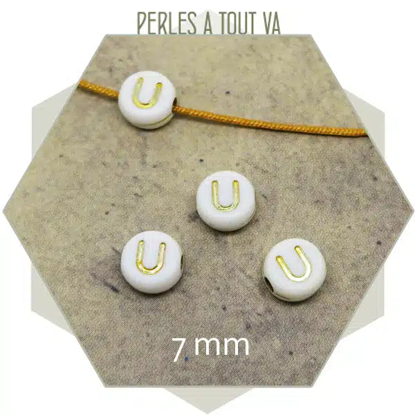Fournisseur perles alphabet U