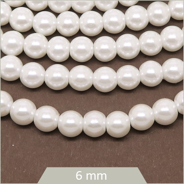 Perles en verre façon nacre