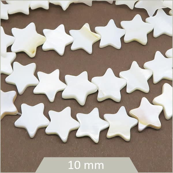 Lot perles étoiles en nacre pour bijoux
