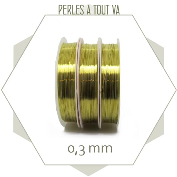 20m de fil de laiton doré 0,3mm