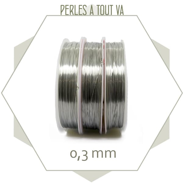 20m de fil de laiton argent 0,3mm