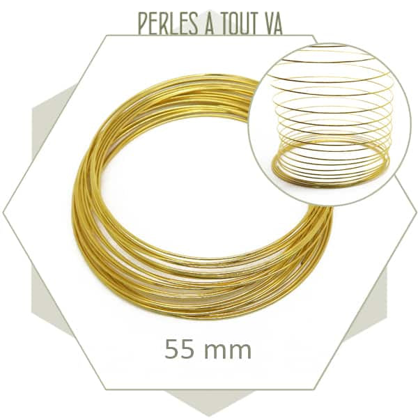 Vente tour fil mémoire acier doré pour bijoux DIY