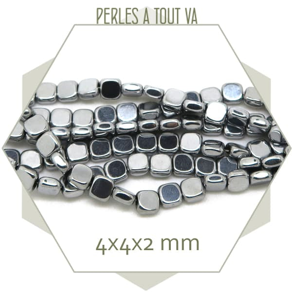 vente perles hématite carrées